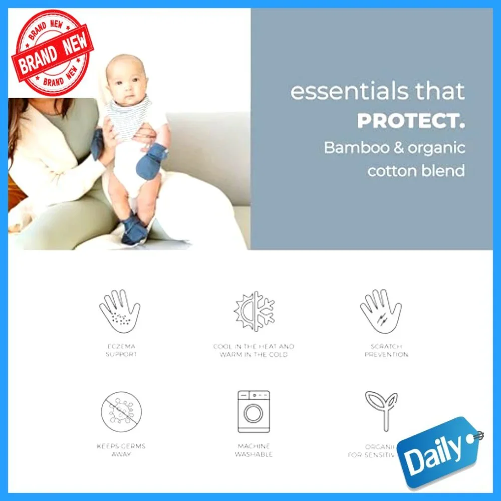 Stay-On Mitts and Boots Bundle, 0-3 Months, Bamboo Cotton Blend
